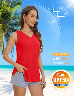 Foto 5 | Foto 5 | Camiseta Sin Mangas Yucolen Para Mujer Cuello En V Holgada Color Tomate Talla L - Venta Internacional.