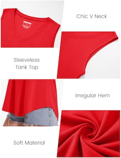 Foto 6 | Foto 6 | Camiseta Sin Mangas Yucolen Para Mujer Cuello En V Holgada Color Tomate Talla L - Venta Internacional.