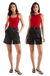 Foto 2 | Foto 2 | Camiseta Sin Mangas Suuksess Para Mujer Algodón Acanalado Acolchada Color Rojo Talla M - Venta Internacional.