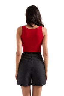 Foto 4 | Foto 4 | Camiseta Sin Mangas Suuksess Para Mujer Algodón Acanalado Acolchada Color Rojo Talla M - Venta Internacional.