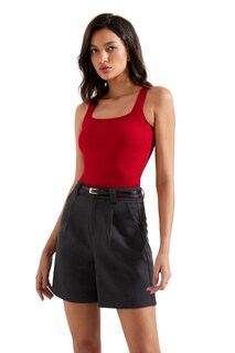 Foto 5 | Foto 5 | Camiseta Sin Mangas Suuksess Para Mujer Algodón Acanalado Acolchada Color Rojo Talla M - Venta Internacional.