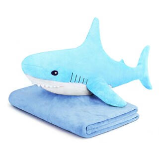 Foto 1 | Foto 1 | Manta De Peluche Mupi Shark Plush De 80 Cm  Color Azul Cielo - Venta Internacional.
