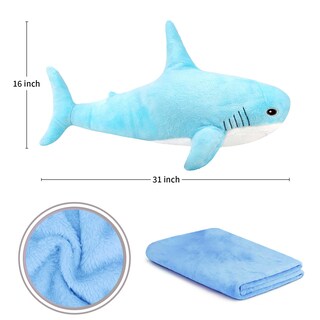Foto 3 | Foto 3 | Manta De Peluche Mupi Shark Plush De 80 Cm  Color Azul Cielo - Venta Internacional.