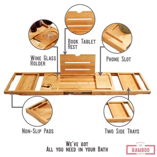 Foto 2 | Foto 2 | Bandeja De Bañera Xce Plegable Ampliable A 105 Cm De Bambú - Venta Internacional.