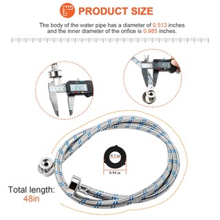 Foto 4 | Foto 4 | Mangueras Para Lavadora Beaquicy De Acero Inoxidable De 4 Pies Paquete De 2 Unidades 90 Grados - Venta Internacional.
