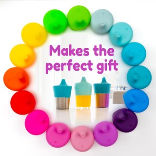 Foto 6 | Foto 6 | Tapas De Silicona Para Vasos Healthy Sprouts A Prueba De Derrames Paquete De 5 - Venta Internacional.