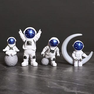 Foto 1 | Foto 1 | Set De Estatuas Ni-jasw Azul Blanco Astronauta Outer Space X4 - Venta Internacional.