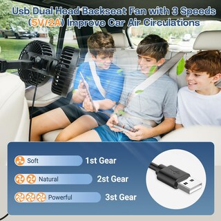 Foto 3 | Foto 3 | Ventilador Huenlyel Para Asiento Trasero De Coche Para Niños (sin Batería) - Venta Internacional.