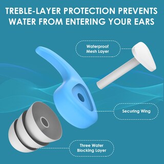 Foto 3 | Foto 3 | Tapones De Natación Qqjoycci De Silicona Impermeables Para Niños De 4 A 12 Años - Venta Internacional.