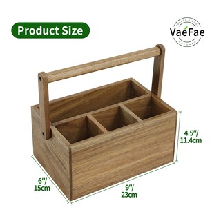 Foto 3 | Foto 3 | Platería Vaefae De Madera De Acacia Con Asa Y 4 Compartimentos - Venta Internacional.