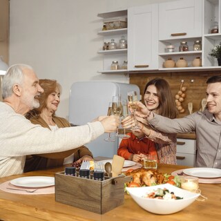 Foto 6 | Foto 6 | Platería Vaefae De Madera De Acacia Con Asa Y 4 Compartimentos - Venta Internacional.