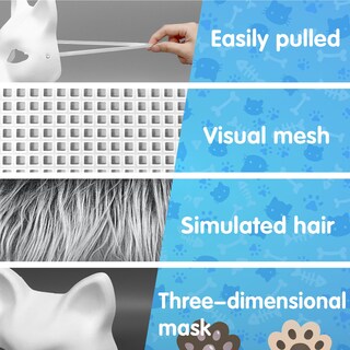 Foto 3 | Foto 3 | Therian Mask Draupnir Máscara Para Gatos Diy Papel Blanco En Blanco - Venta Internacional.