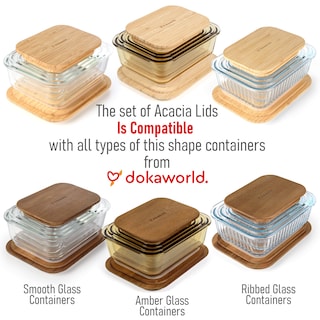 Foto 3 | Foto 3 | Juego De Tapas De Bambú Para Recipientes De Vidrio Para Almacenamiento De Alimentos (4 Piezas) - Venta Internacional.