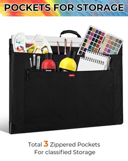 Foto 6 | Foto 6 | Bolsa Art Portfolio Nicpro 24 X 36 Cm De Lona Negra Con Correa - Venta Internacional.