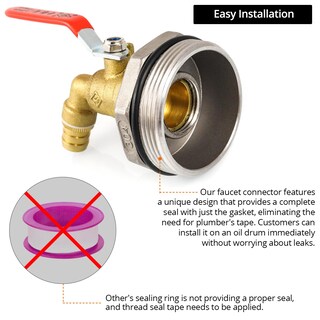 Foto 2 | Foto 2 | Grifo De Tambor Qwork Barril De Latón Con Junta De Epdm Para Tambor De 208 Litros - Venta Internacional.