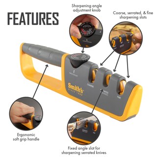 Foto 3 | Foto 3 | Afilador De Cuchillos Smith's Ajustable Manual S-50264 Gris/amarillo - Venta Internacional.