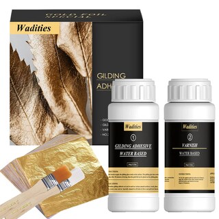 Foto 1 | Foto 1 | Juego De Adhesivos Dorados Wadities Gold Leaf 100 Ml Pegamento Y Barniz - Venta Internacional.