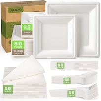Juego De Platos De Papel Desechables Gezond Compostables 300 Piezas - Venta Internacional.