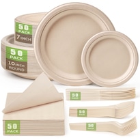 Juego De Platos De Papel Desechables Gezond 300 Piezas 25 Cm - Venta Internacional.