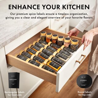 Foto 3 | Foto 3 | Juego De Tarros De Especias Edelhaus De Vidrio Cuadrado Con Tapa De Bambú 24 Unidades - Venta Internacional.