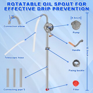 Foto 3 | Foto 3 | Bomba De Tambor Rotativa Totalmente De Aluminio Con Transferencia Manual Manual De 55 Galones - Venta Internacional.