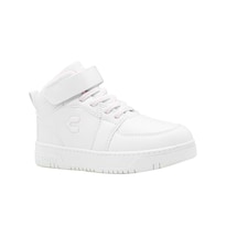 Tenis Bota Charly  Moda Para Niña Urbano Ajuste Velcro Blanco