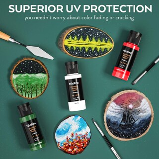 Foto 3 | Foto 3 | Set De Pintura Acrílica Nicpro 32 Colores Con Brocha Y Esponja 60 Ml - Venta Internacional.