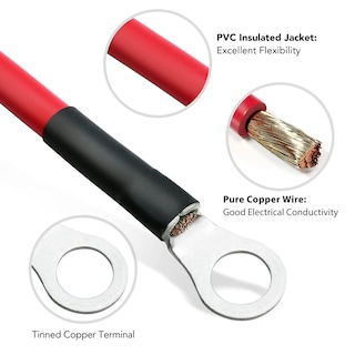 Foto 2 | Foto 2 | Cables De Batería Lotfancy 4 Awg 60 Cm Rojos + 60 Cm Negros Para Coche Marino - Venta Internacional.