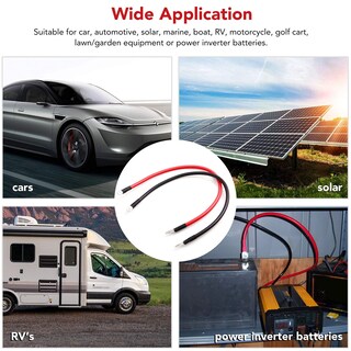 Foto 6 | Foto 6 | Cables De Batería Lotfancy 4 Awg 60 Cm Rojos + 60 Cm Negros Para Coche Marino - Venta Internacional.