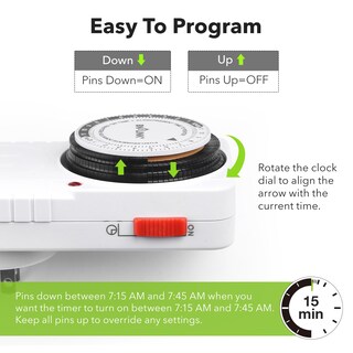 Foto 3 | Foto 3 | Temporizador Mecánico Enchufable Bn-link 24 Horas 125vac 1875w (paquete De 2) - Venta Internacional.