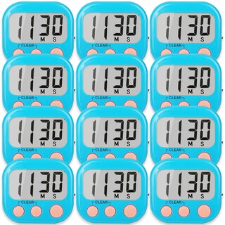 Foto 1 | Foto 1 | Temporizadores De Cocina Aouce Digital Paquete De 12 Unidades Con Timbre Fuerte Color Azul - Venta Internacional.