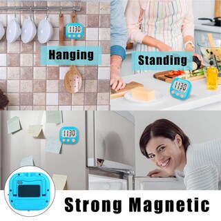 Foto 3 | Foto 3 | Temporizadores De Cocina Aouce Digital Paquete De 12 Unidades Con Timbre Fuerte Color Azul - Venta Internacional.