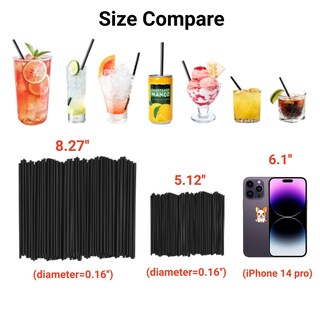 Foto 6 | Foto 6 | Pajitas Desechables Summerdate 500 Unidades Negras 13 Cm/21 Cm - Venta Internacional.