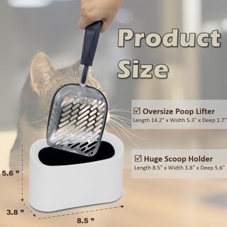 Foto 2 | Foto 2 | Cuchara Para Arena Para Gatos Vitisyao De Metal Pesado Con Soporte Color Blanco - Venta Internacional.