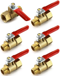 Foto 7 | Foto 7 | Interruptor De Apagado Qwork 1/4 De Latón De Alta Resistencia Con Válvula De Bola Paquete De 6 - Venta Internacional.