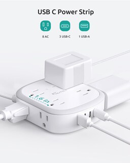 Foto 7 | Foto 7 | Cable De Extensión Plano Regleta De Alimentación Nutict 8 Salidas 3 Usb-c 1 Usb-a - Venta Internacional.