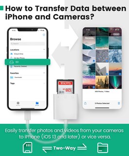 Foto 7 | Foto 7 | Lector De Tarjetas Sd Akholz 2 En 1 Para Iphone Ipad Camera - Venta Internacional.