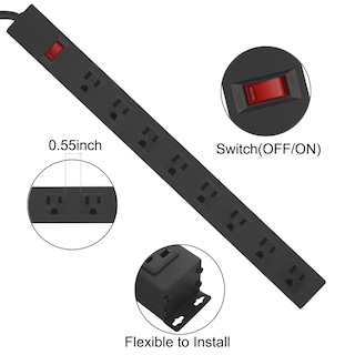 Foto 3 | Foto 3 | Power Strip Hhsoet De Metal Con 8 Enchufes Y Cable De Interruptor De 1 5 M - Venta Internacional.