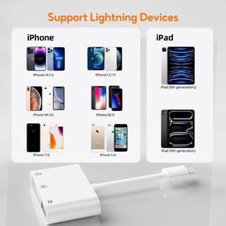 Foto 4 | Foto 4 | Lector De Tarjetas Sd Bwttcb Para Iphone Con Adaptador De Cámara Usb - Venta Internacional.