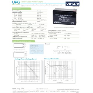 Foto 5 | Foto 5 | Batería Universal Power Group Upg Ub1270-12v 7ah Sla - Venta Internacional.