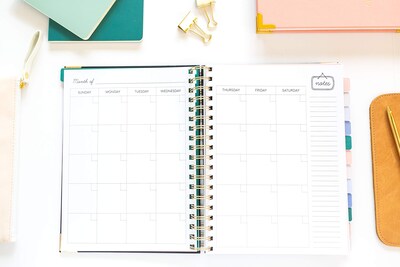 Foto 6 | Foto 6 | Planner Jemwin Homeschool Hermoso Sin Fecha Con Pestañas En Espiral Dorada - Venta Internacional.