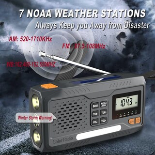 Foto 6 | Foto 6 | Radio Meteorológica De Emergencia Ironthunder Con Manivela Solar - Venta Internacional.