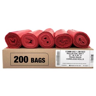 Foto 1 | Foto 1 | Bolsas De Basura Ultrasac Heavy Duty 208 L Rojas 1 5 Mil Paquete De 200 - Venta Internacional.