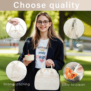 Foto 3 | Foto 3 | Bolsa De Almuerzo Carry Bloom Con Aislamiento De Pana Para Mujer Color Beige - Venta Internacional.