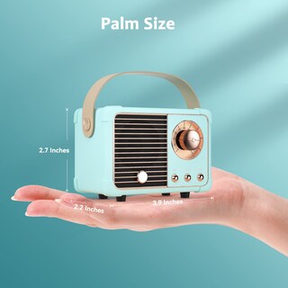 Foto 2 | Foto 2 | Altavoz Bluetooth Springflora Retro Vintage Azul Batería De 400 Ml - Venta Internacional.