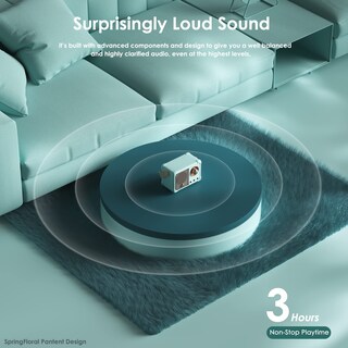 Foto 4 | Foto 4 | Altavoz Bluetooth Springflora Retro Vintage Azul Batería De 400 Ml - Venta Internacional.