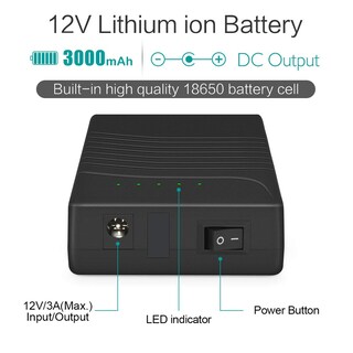 Foto 2 | Foto 2 | Paquete De Baterías Talentcell 12 V Dc 3000 Mah Con Cargador Negro - Venta Internacional.