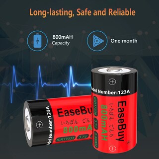 Foto 7 | Foto 7 | Baterías Recargables Easebuy 123a 800 Mah Paquete De 16 Con Cargador - Venta Internacional.