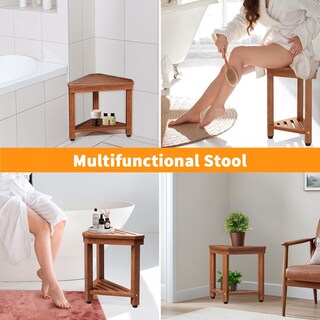 Foto 3 | Foto 3 | Taburete De Ducha Missend Acacia Con Reposapiés Y Estante De Almacenamiento - Venta Internacional.