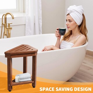 Foto 4 | Foto 4 | Taburete De Ducha Missend Acacia Con Reposapiés Y Estante De Almacenamiento - Venta Internacional.